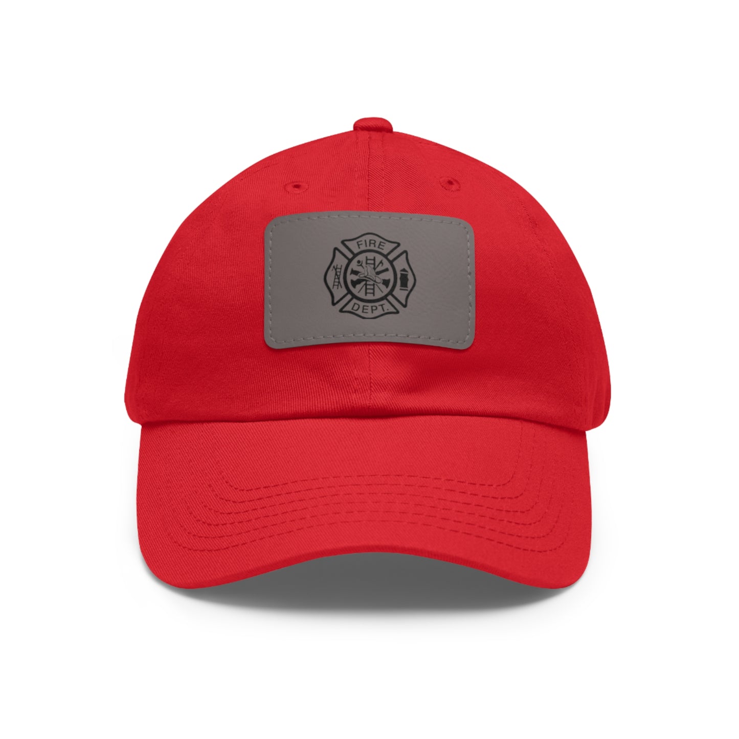 Fire Dept Firefighter Leather Patch Hat (Rectangle)