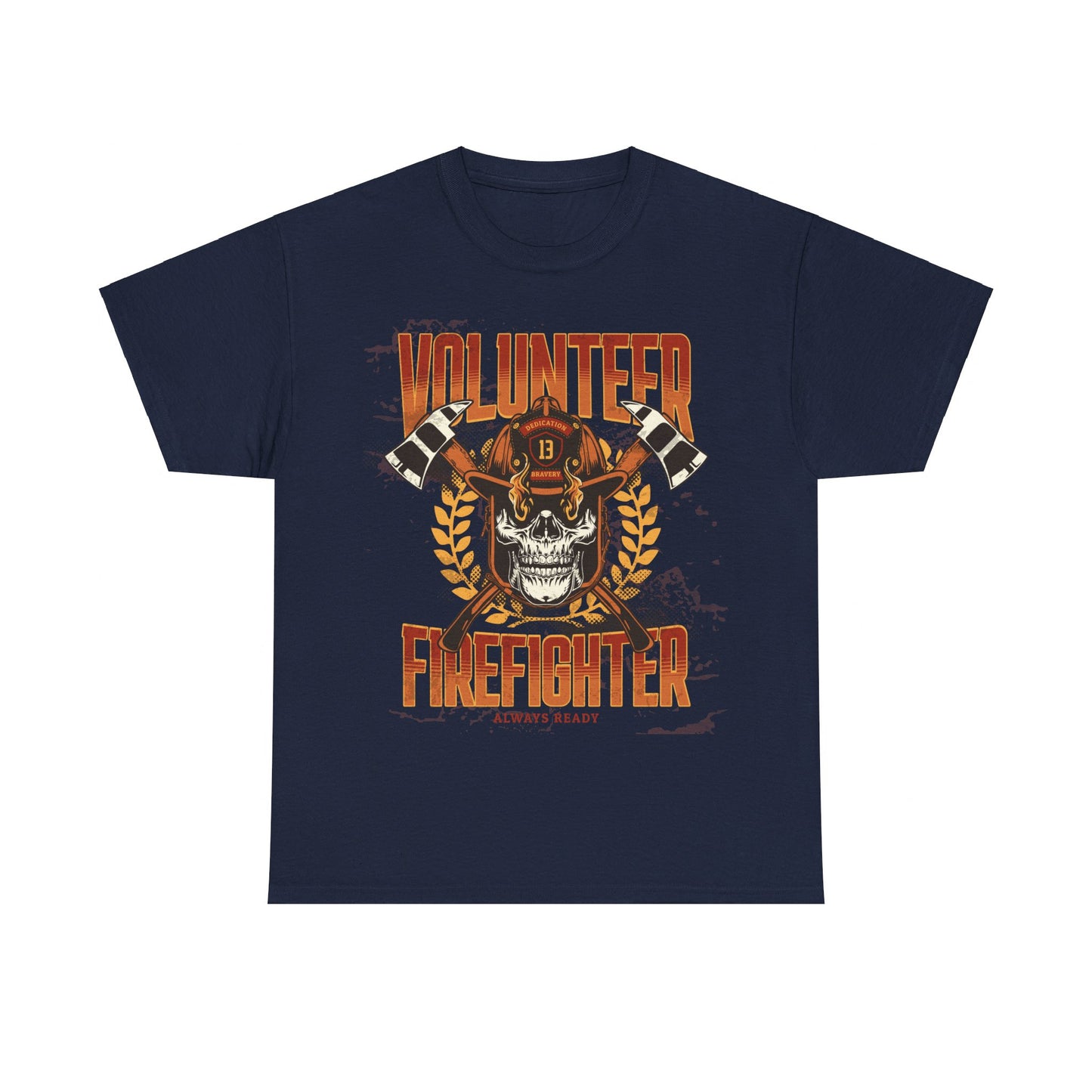 Volunteer Firefighter Skull Heavy Cotton Tee