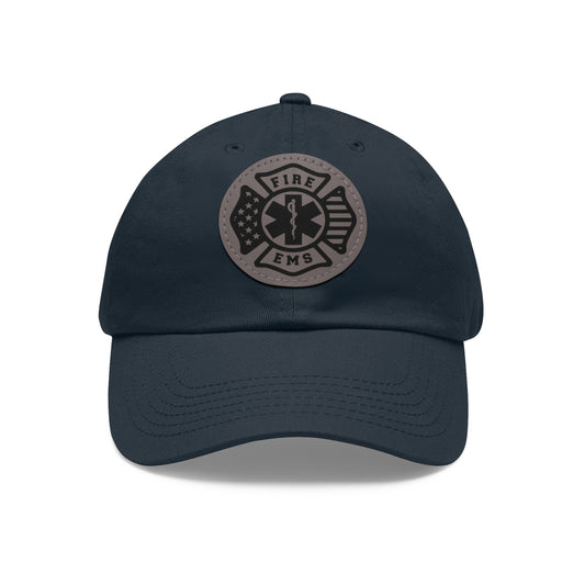 Fire/EMS Firefighter Leather Patch Hat