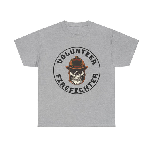 Volunteer Firefighter Skull Heavy Cotton Tee