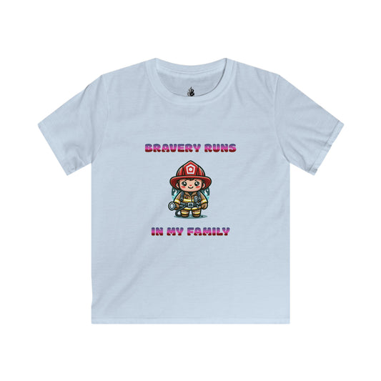 Bravery Runs in My Family Childrens Firefighter T-Shirt