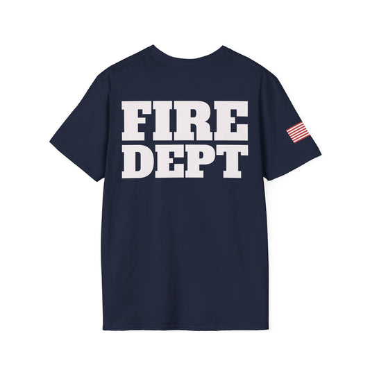 FIRE DEPT Firefighter T-Shirt with American Flag