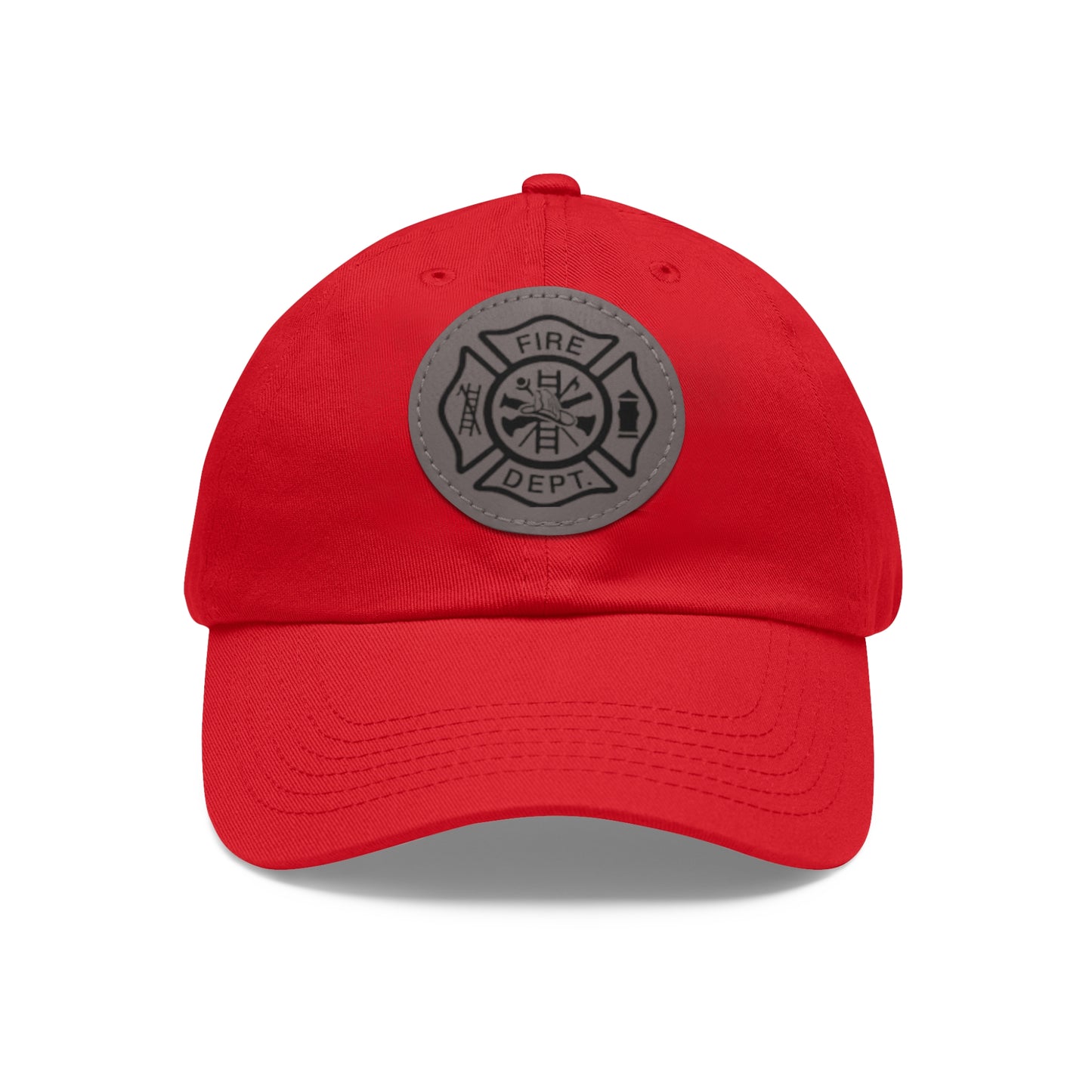 FD Maltese Cross Firefighter Leather Patch Hat